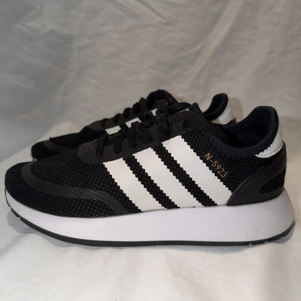 adidas N-5923‎ Black White Athletic Sneakers AC8544 Lace Up Mesh Comfort Men's